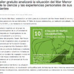 A free workshop will analyze the situation of the Mar Menor from the science and personal experiences of its inhabitants