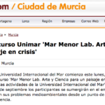 Unimar course begins ‘Mar Menor Lab. Art and Science for a landscape in crisis’